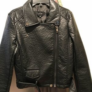 Brand NWT Black Vegan Leather Moto Jacket